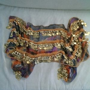 Chiffon belly dance hip scarf - Halloween